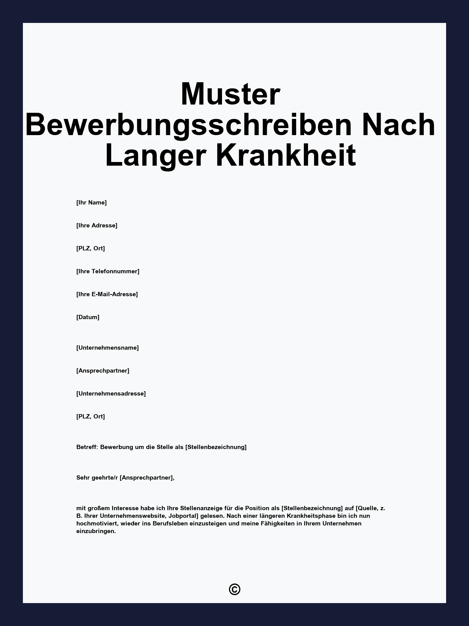 Muster Bewerbungsschreiben Nach Langer Krankheit