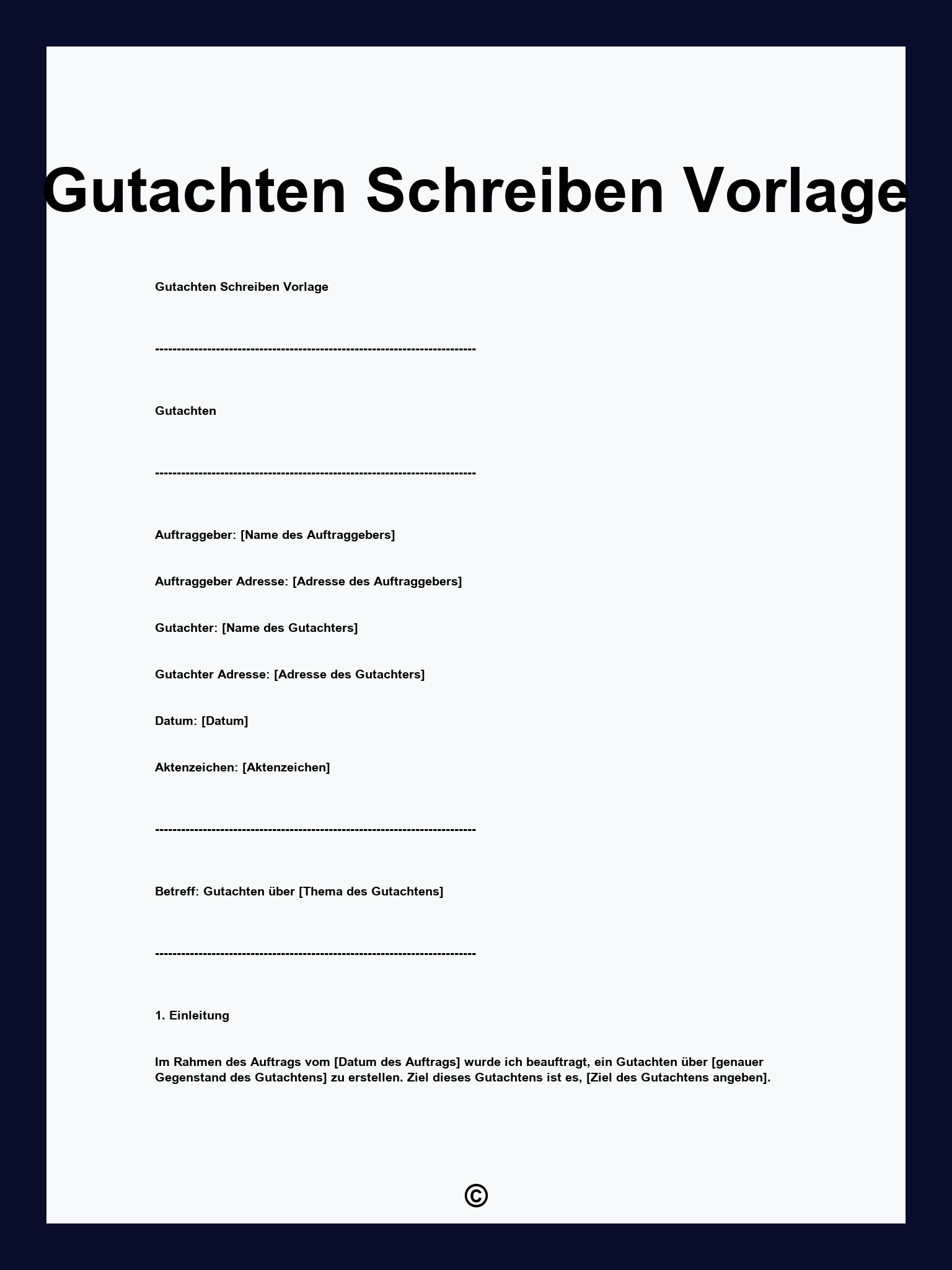 Gutachten Schreiben Vorlage