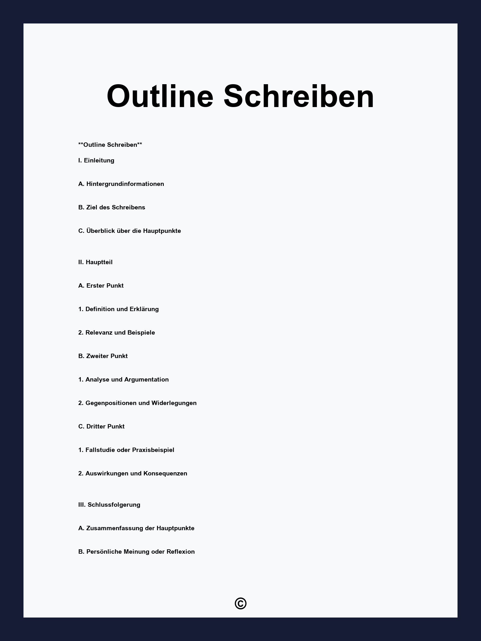 Outline Schreiben