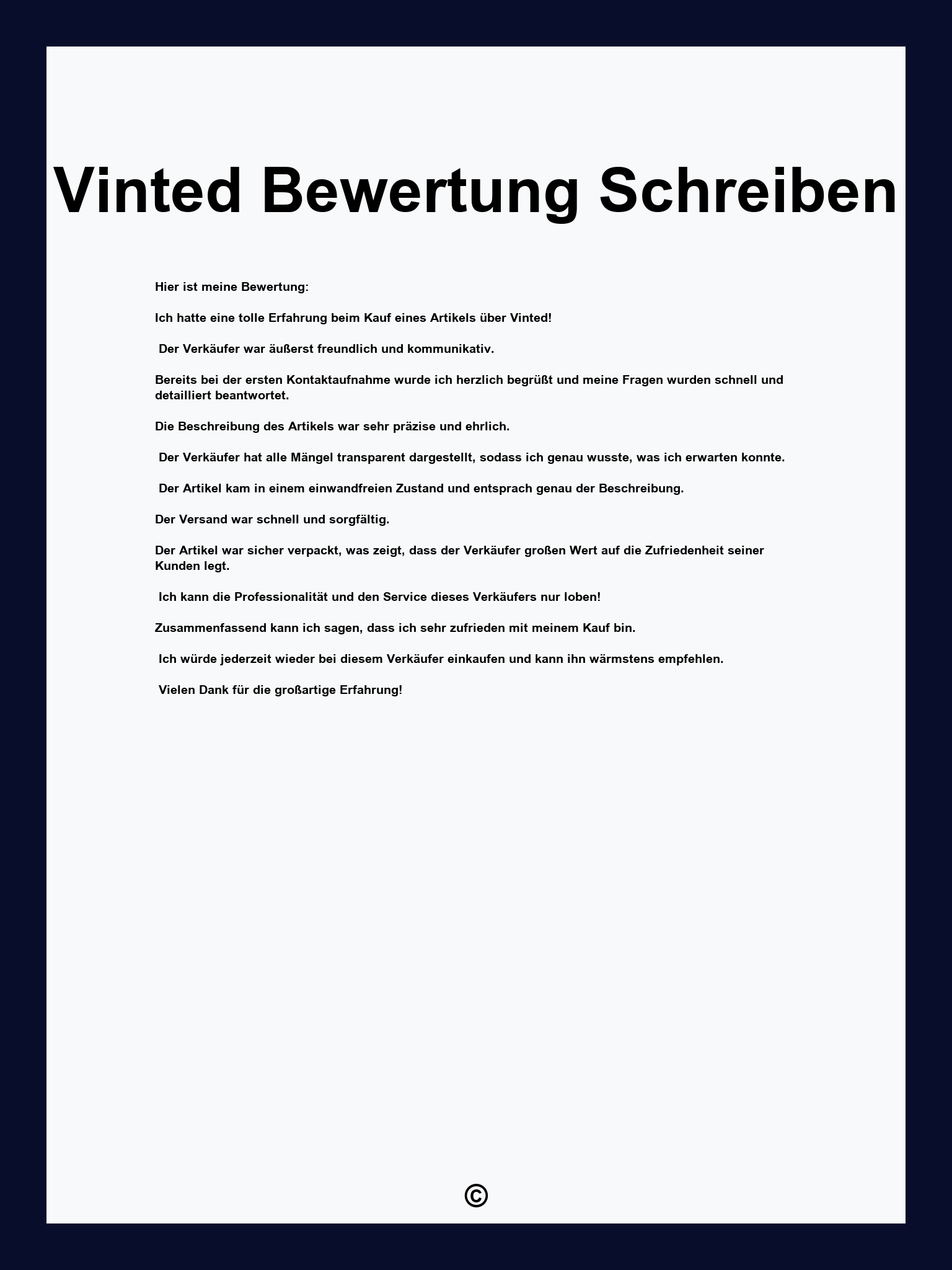 Vinted Bewertung Schreiben
